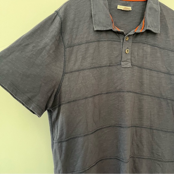 Carbon 2 Cobalt Navy Blue w Orange Details Polo Mens 100% Cotton Large - Picture 3 of 8